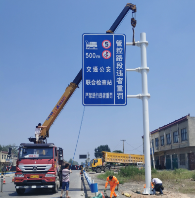 衡阳双悬臂标志杆、交通标志杆制作、门架立柱加工厂家